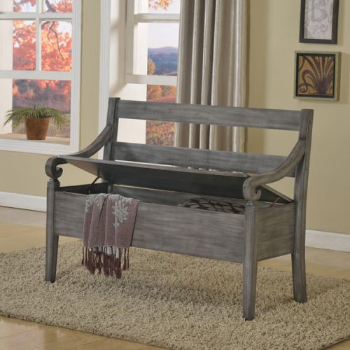 Grey Storage Bench - Discount furniture and mattresses by the Furniture Shack in Portland OR