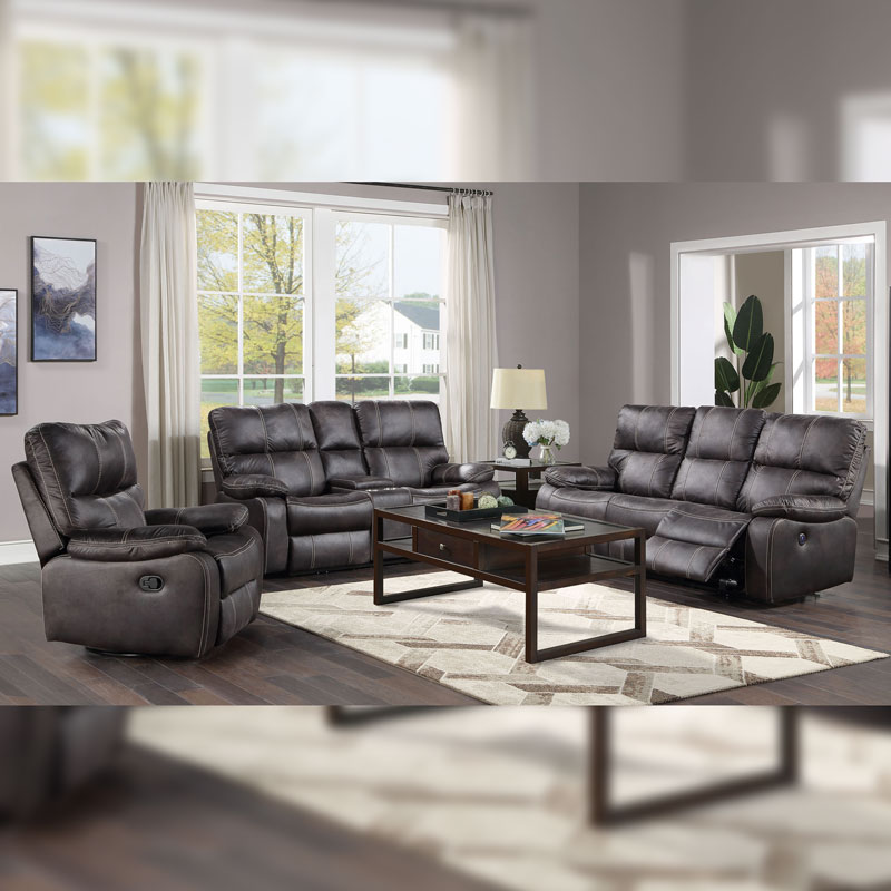 Jessie James Reclining Sofa Set, Leather Reclining Couch Sets