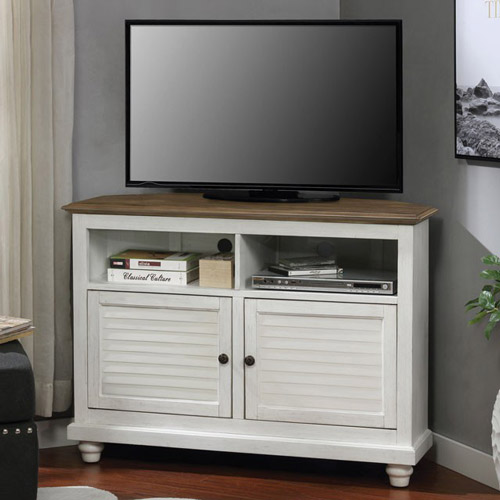 Corner Tv Stand Furniture, White Tv Stand With Rounded Corners