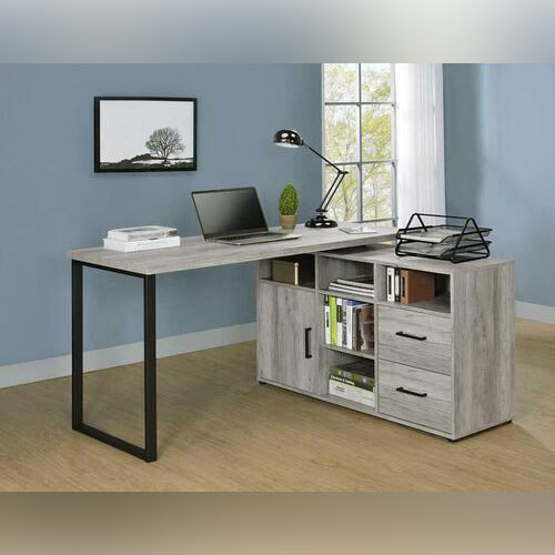 Grey L-Shaped Desk