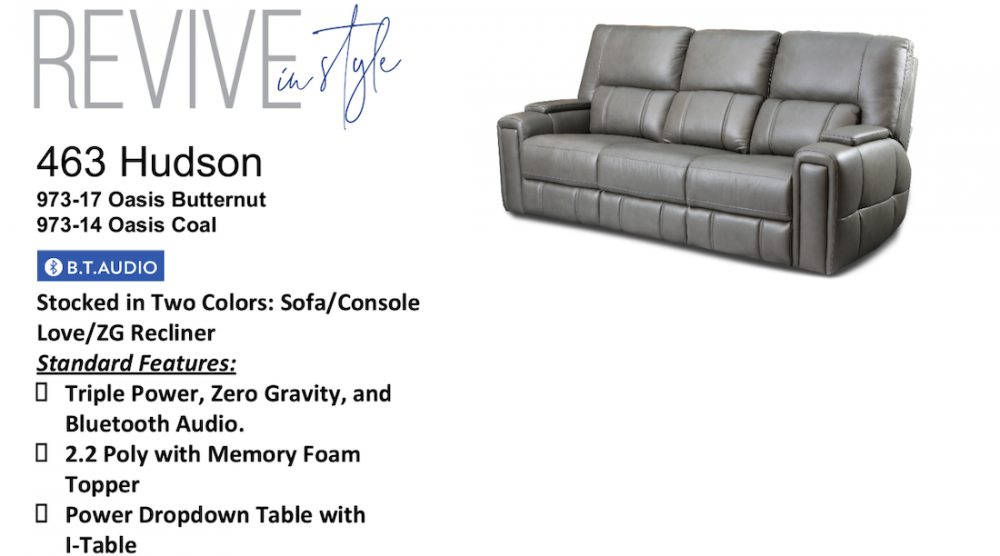 Hudson Triple Power Reclining Sofa