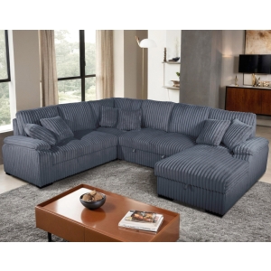 Velveteen Brown Sectional