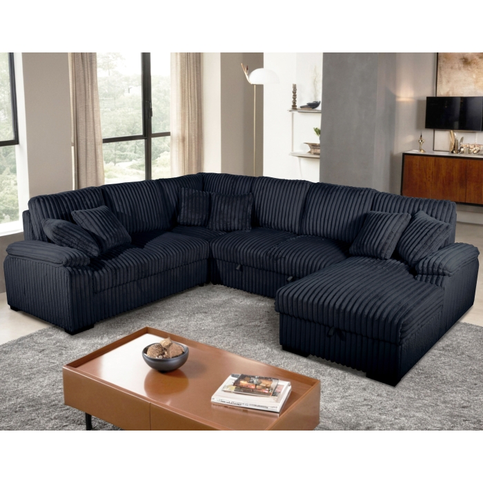 Velveteen Brown Sectional